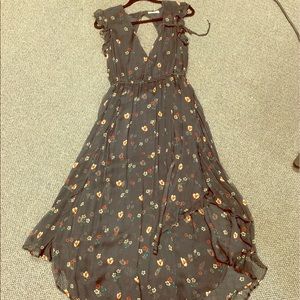 Black Floral silk dress